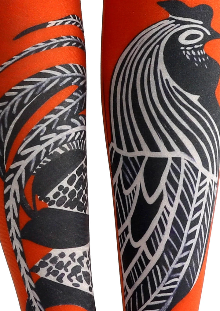 Women Pop Art Retro Throwback Graphic Print Tights Pantyhose