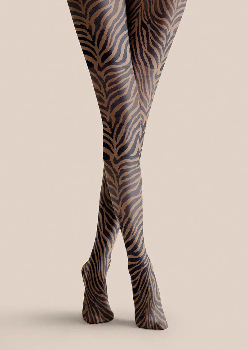 Women Wild Tiger Animal Stripes Patterned Tights Pantyhose