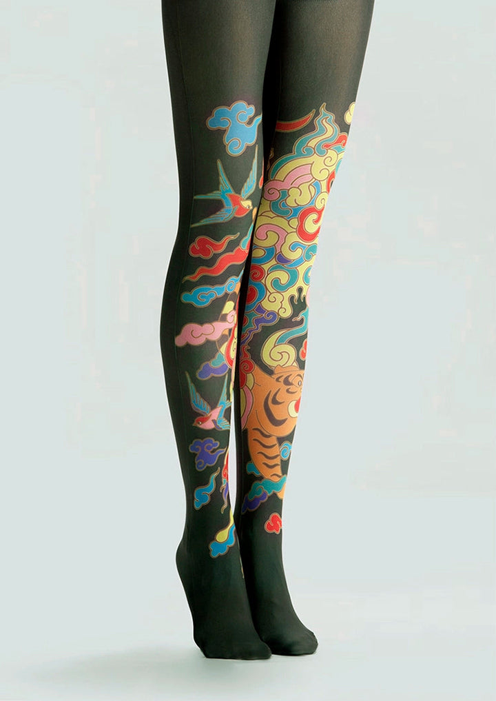 Women Wild Tiger Totem Animal Graphic Print Tights Pantyhose