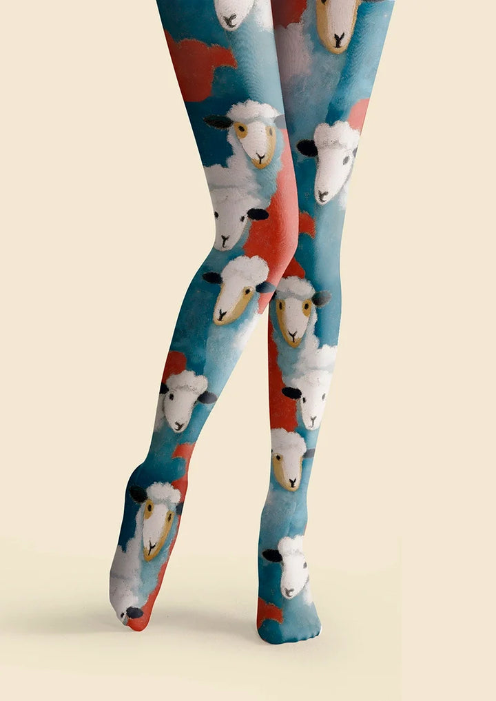 Women Sheep Surge Cute Animal Graphic Art Tights Pantyhose