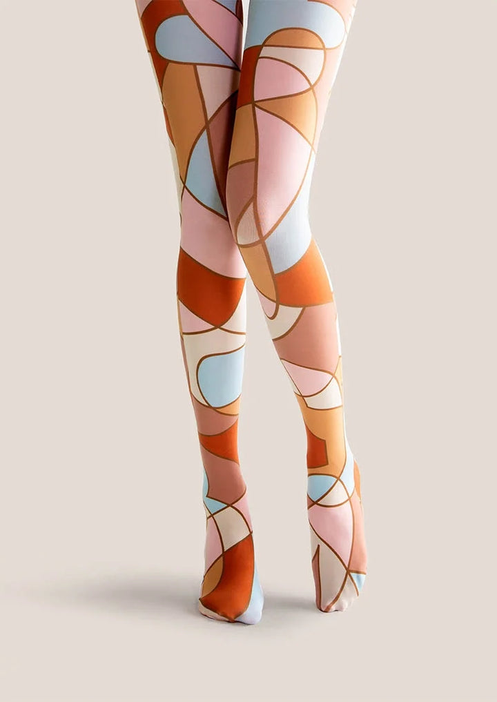 Women Geometric Figure Art Print Fashion Tights Pantyhose