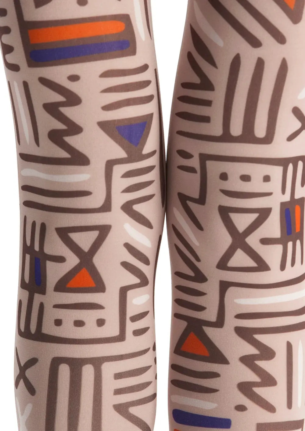 Women Archaic Symbol Retro Art Patterned Tights Pantyhose