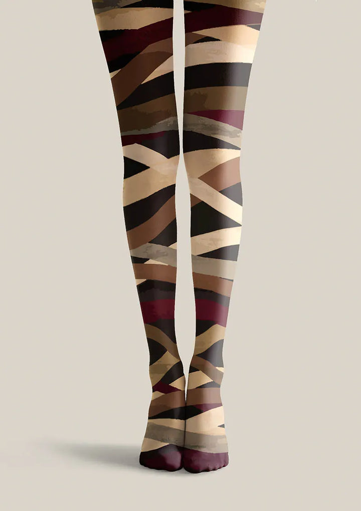 Women Geometric Art Woven Rhythm Pattern Tights Pantyhose