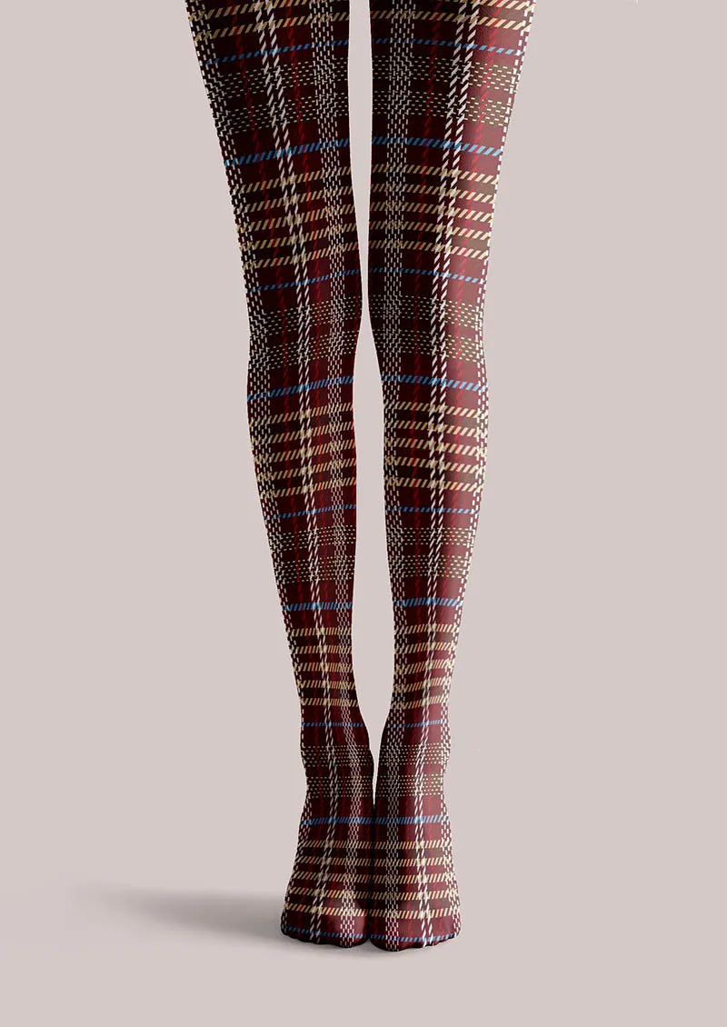 Women Classic Plaid Geometric Art Pattern Tights Pantyhose