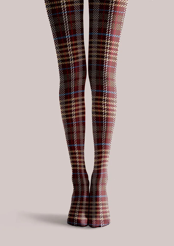 Women Classic Plaid Geometric Art Pattern Tights Pantyhose
