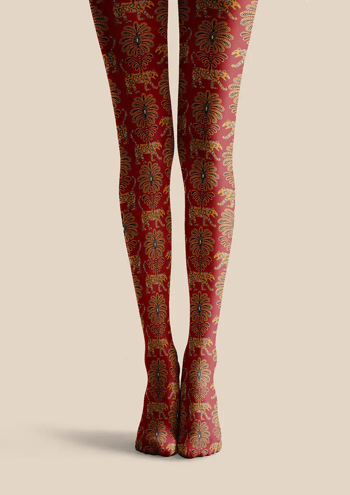 Women Elegant Baroque Gold Vintage Graphic Tights Pantyhose