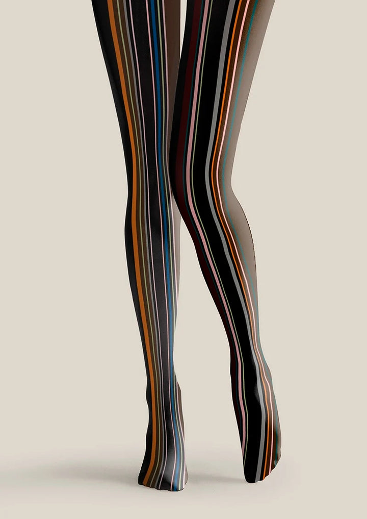 Women Iridescent Yesterday Striped Tights Hosiery Pantyhose