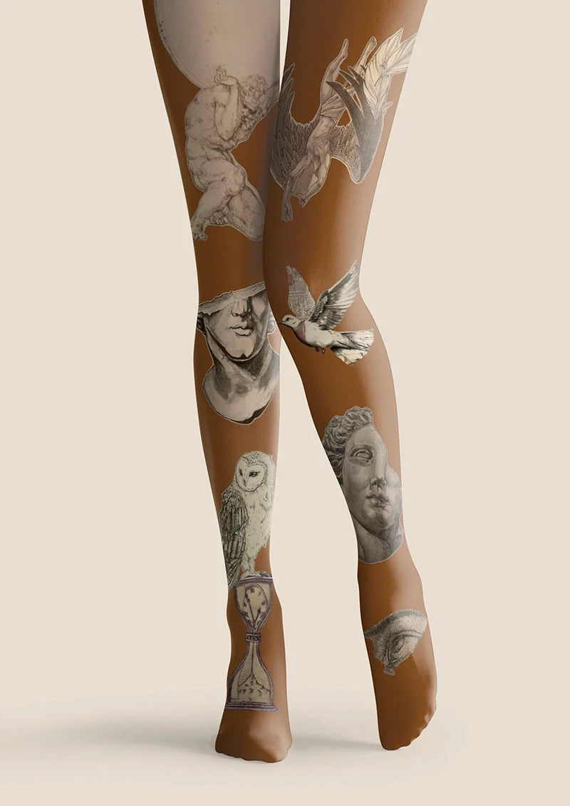 Women Atlas's Contemplation Printed Tights Hosiery Pantyhose
