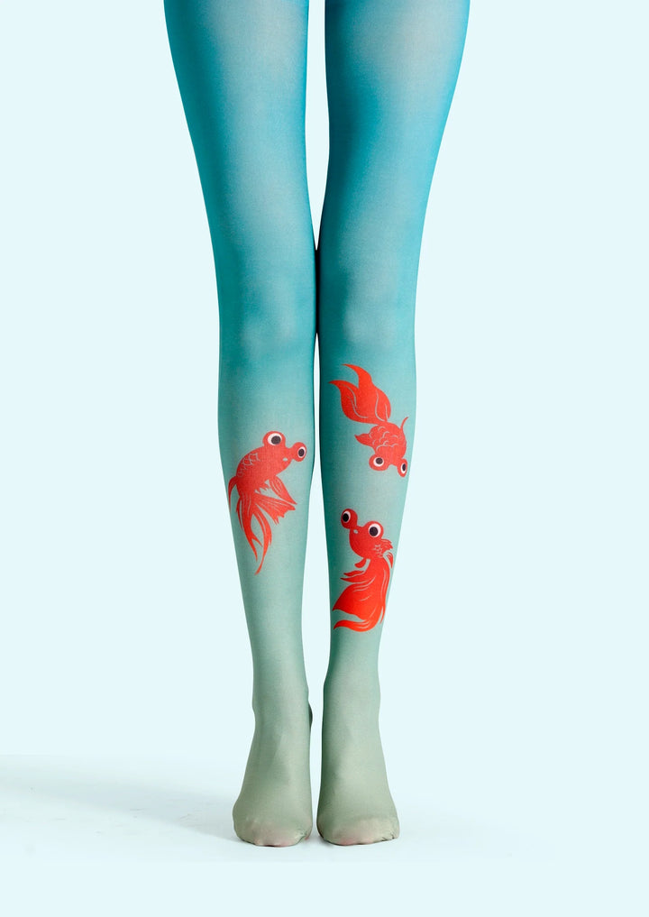 Women Versatile Goldfish Animal Print Art Tights Pantyhose