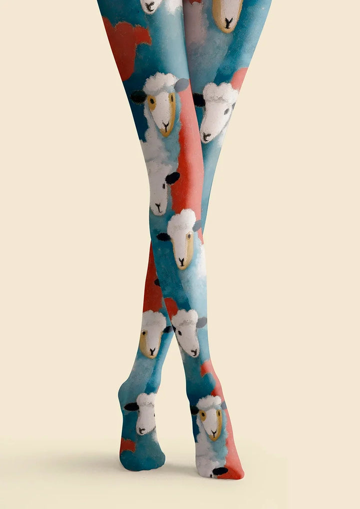 Women Sheep Surge Cute Animal Graphic Art Tights Pantyhose