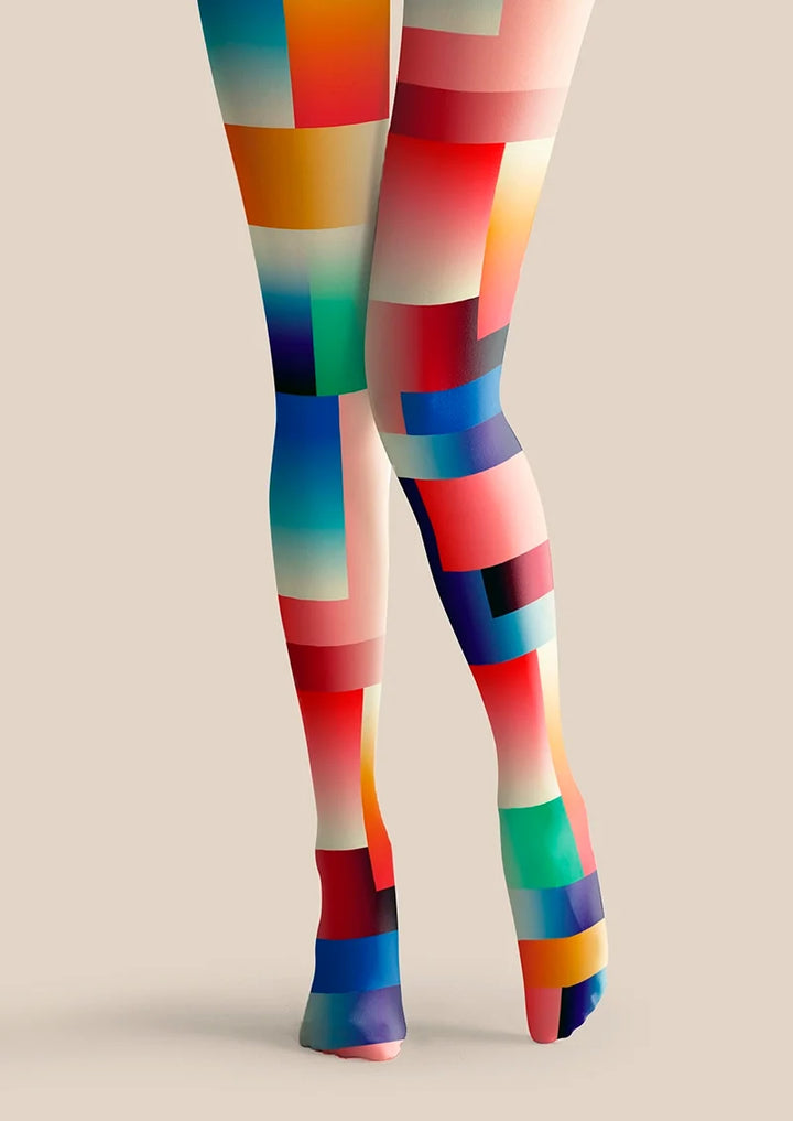 Women Iridescent Reverie Artistic Print Tights Pantyhose