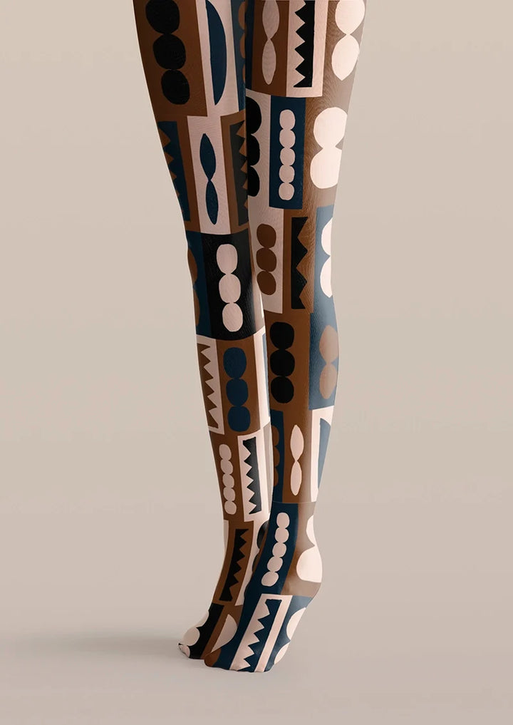 Women Hopi Pottery Mark Printed Tights and Hosiery Pantyhose