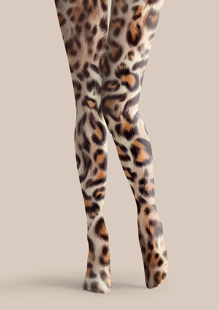 Women Blazing Leopard Animal Print Graphic Tights Pantyhose