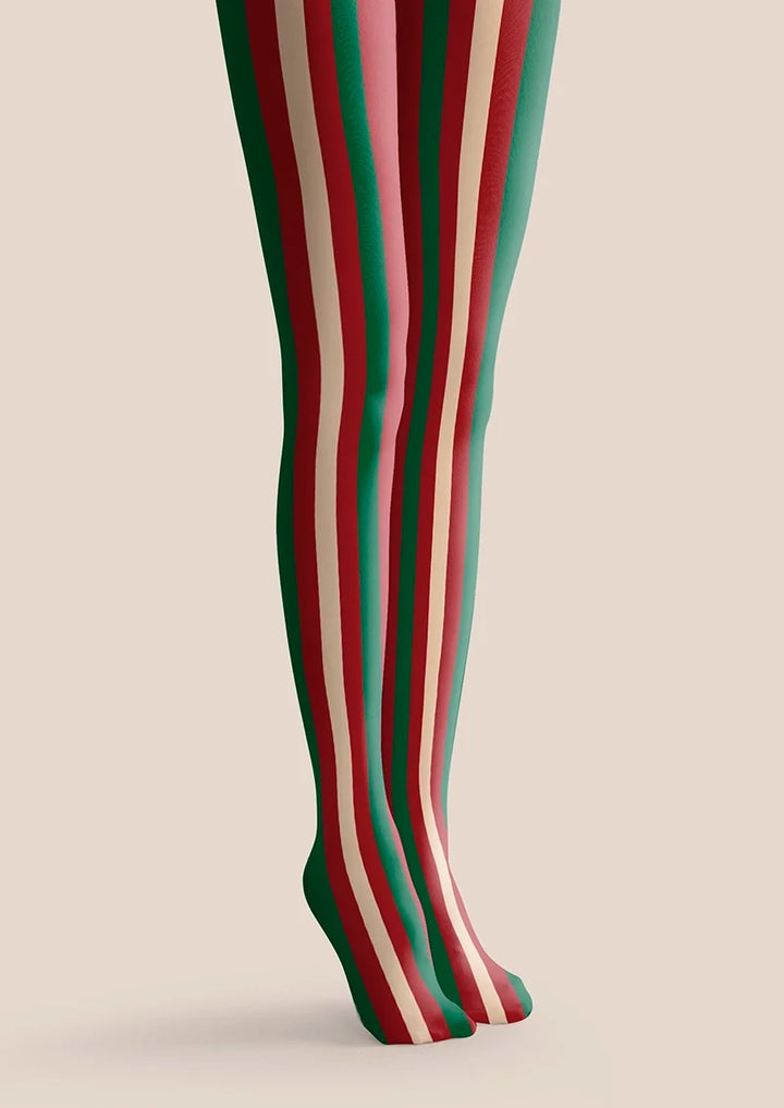 Christmas red-green stripes Tights Hosiery Pantyhose