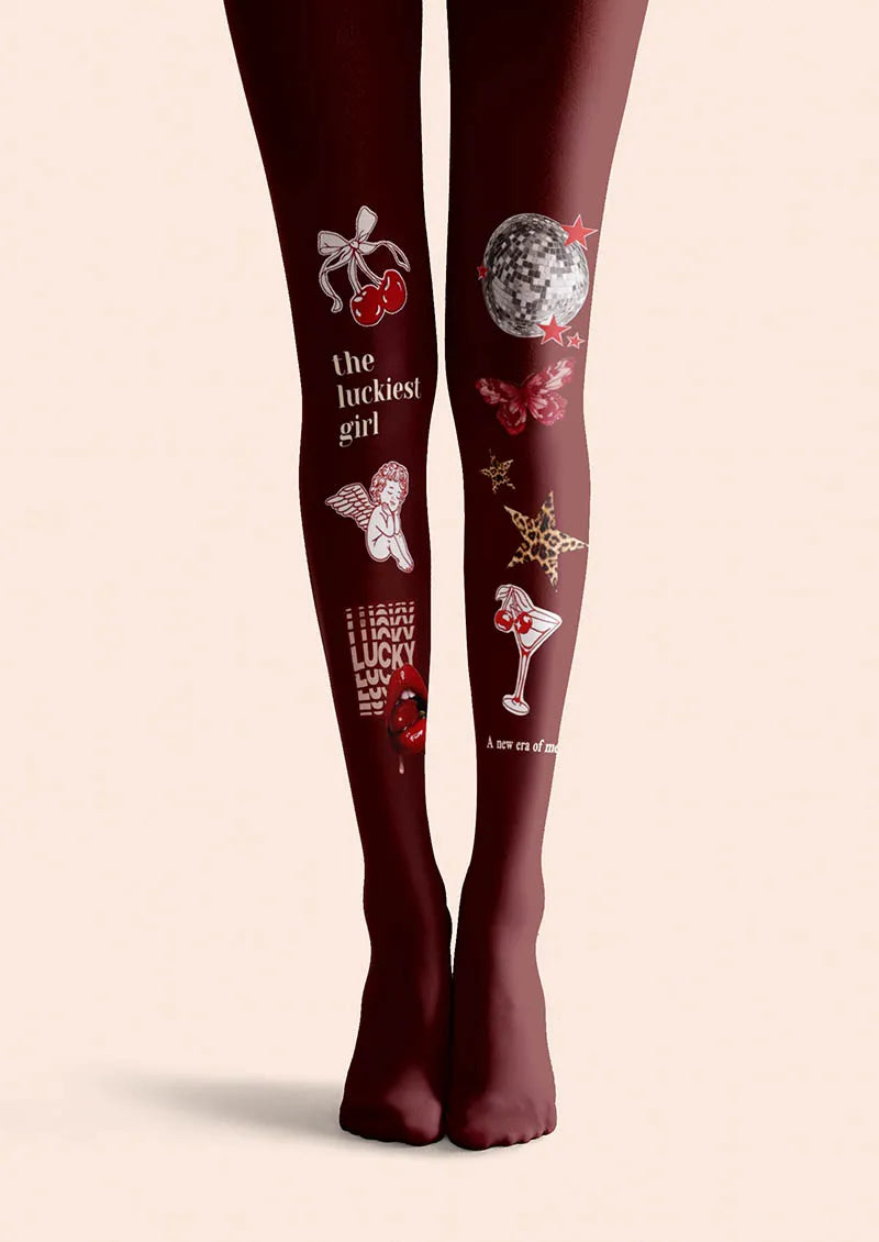 Valentine's Day Love Icon Tights Hosiery Pantyhose