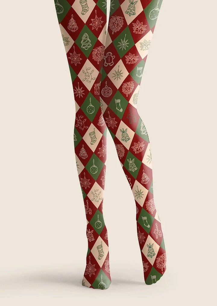 Christmas stripes Checked Tights Hosiery Pantyhose