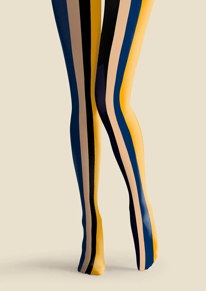 Women Modern Retro Striped Printed Tights Hosiery Pantyhose