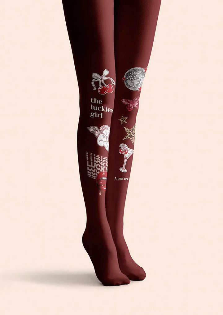 Valentine's Day Love Icon Tights Hosiery Pantyhose