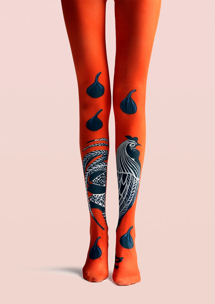 Women Pop Art Retro Throwback Graphic Print Tights Pantyhose