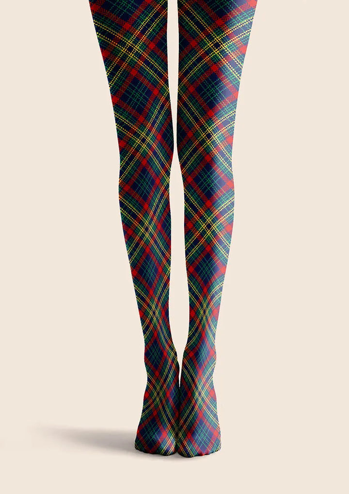 Christmas Emerald Tartan Chic Tights Hosiery Pantyhose