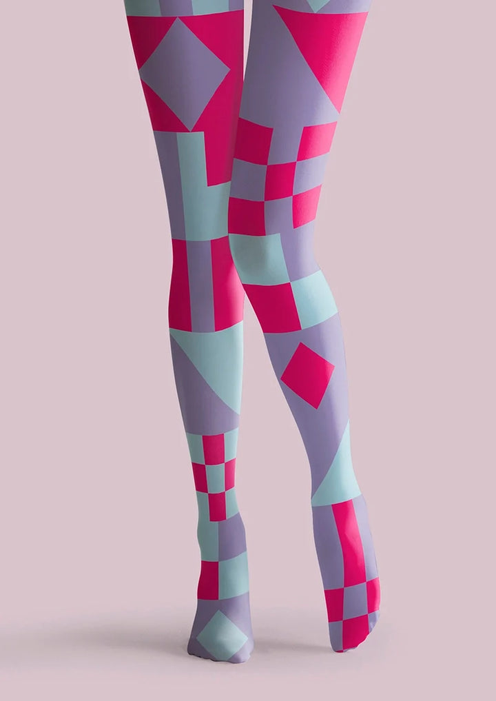Women Violet Whisper Pastel Graphic Print Tights Pantyhose