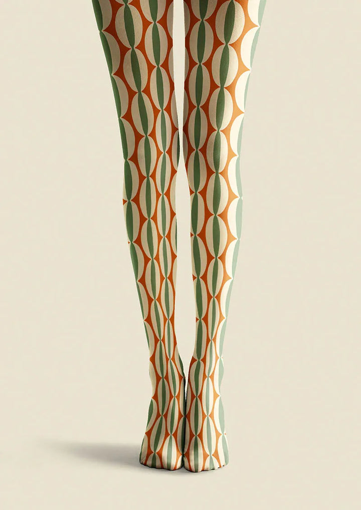 Women Geometric Art Geo Polka Dot Printed Tights Pantyhose