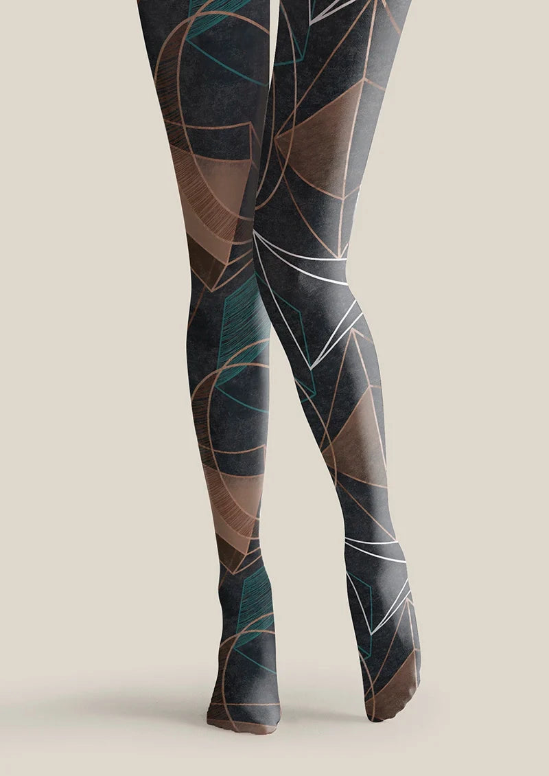 Women Linear Variations Printed Tights and Hosiery Pantyhose
