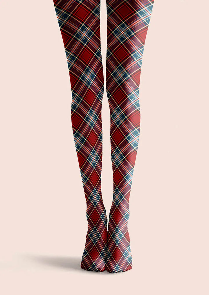 Christmas Classic Red Tartan Tights Hosiery Pantyhose