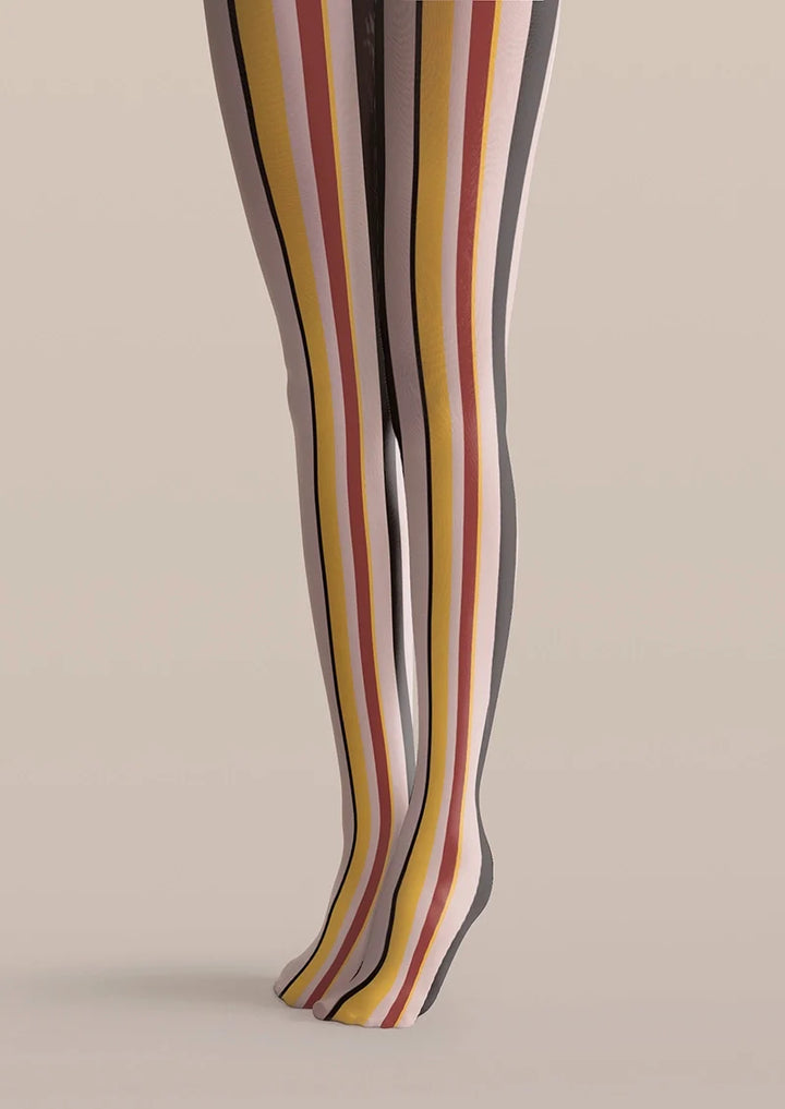 Women Vintage Circus Stripes Printed Tights Hosiery Pantyhose