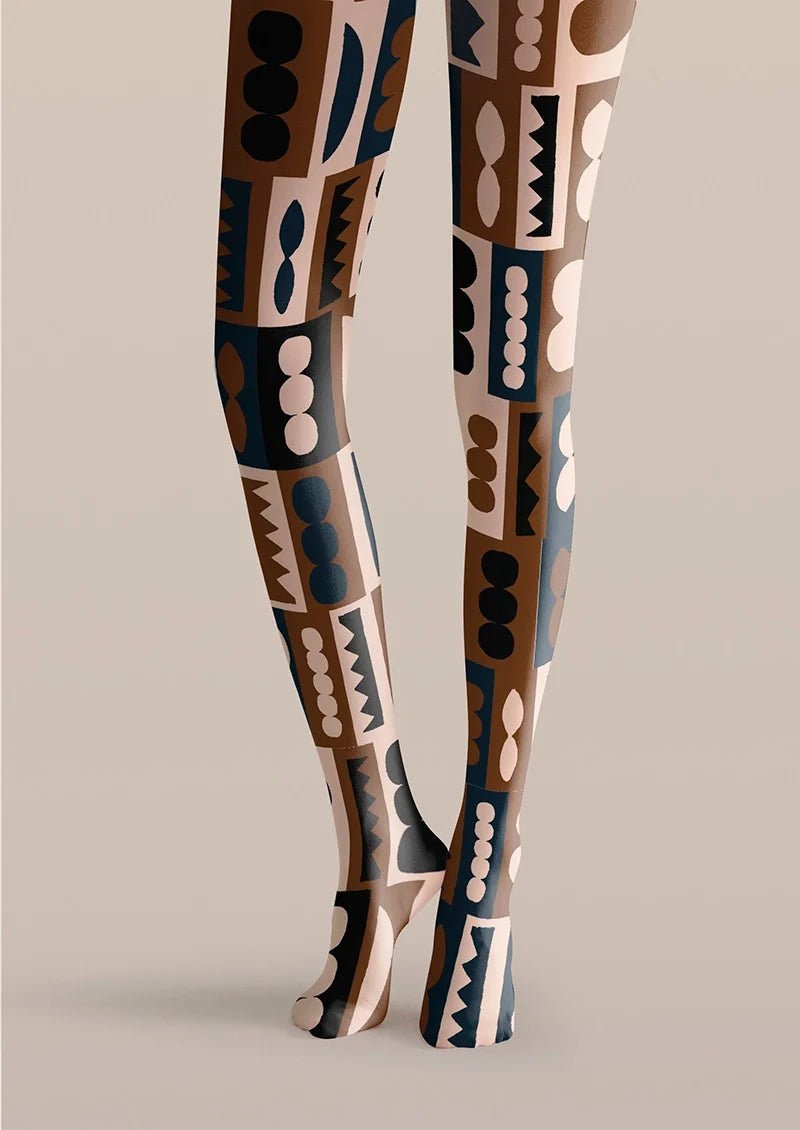 Women Hopi Pottery Mark Ethnic Art Print Tights Pantyhose