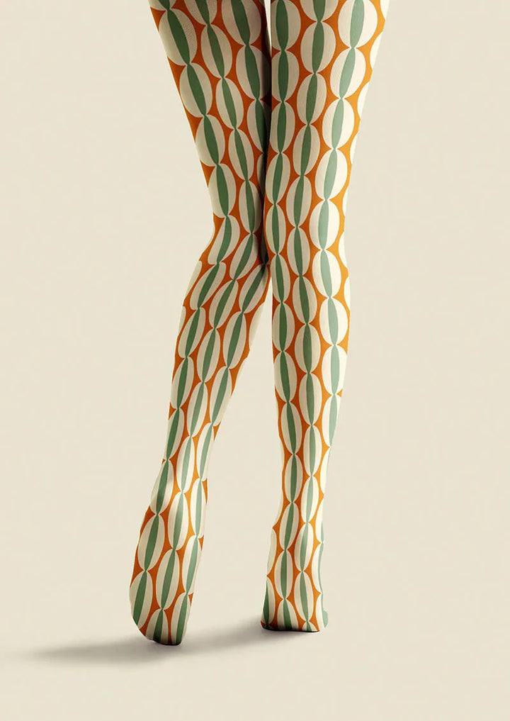 Women Geometric Art Geo Polka Dot Printed Tights Pantyhose