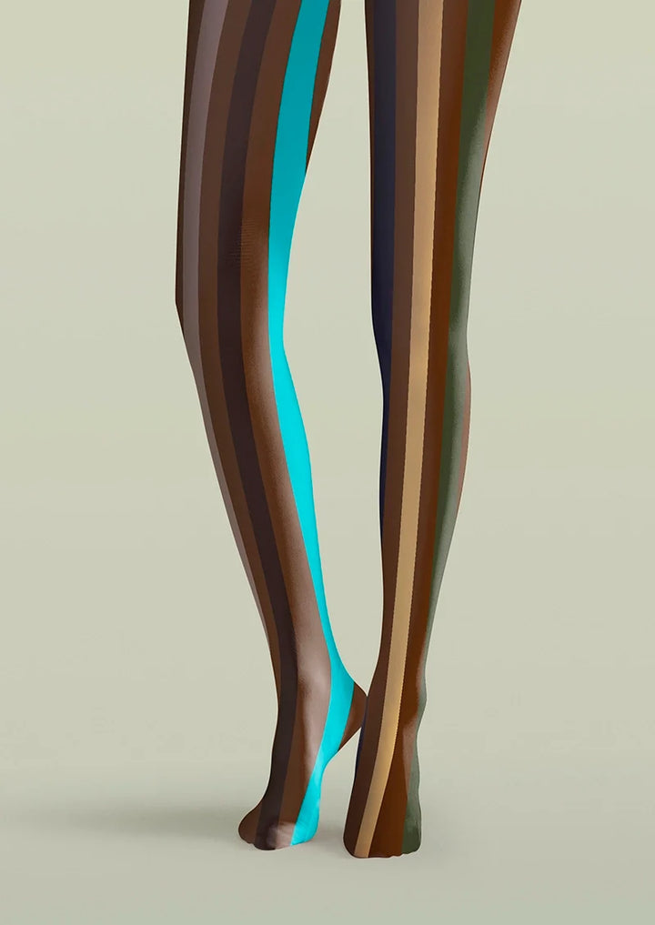 Women Dust Light Stripes Patterned Tights Hosiery Pantyhose