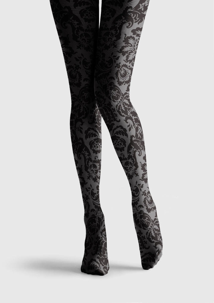 Women Baroque Bloom Noir Lace Tights and Hosiery Pantyhose