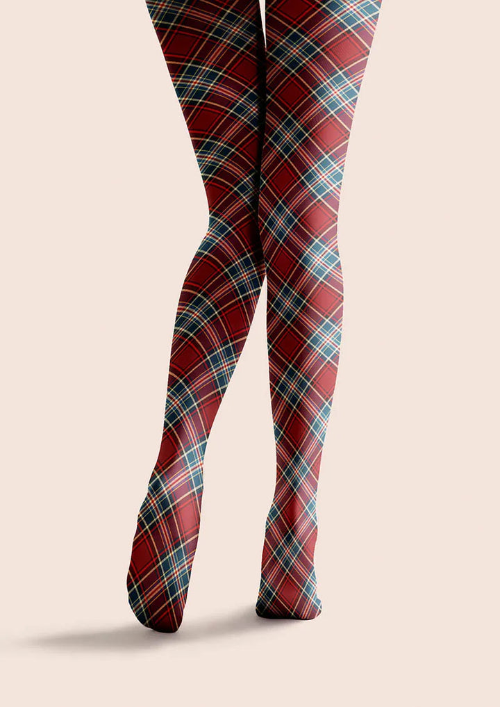 Christmas Classic Red Tartan Tights Hosiery Pantyhose