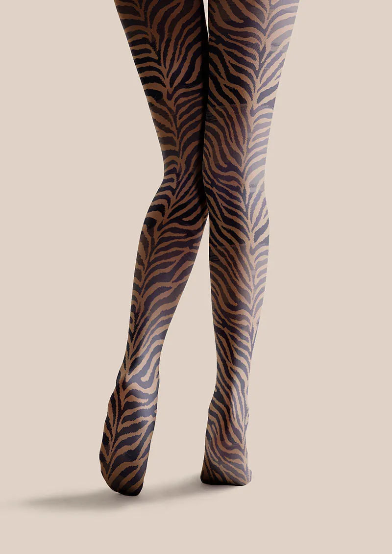 Women Wild Tiger Animal Stripes Patterned Tights Pantyhose