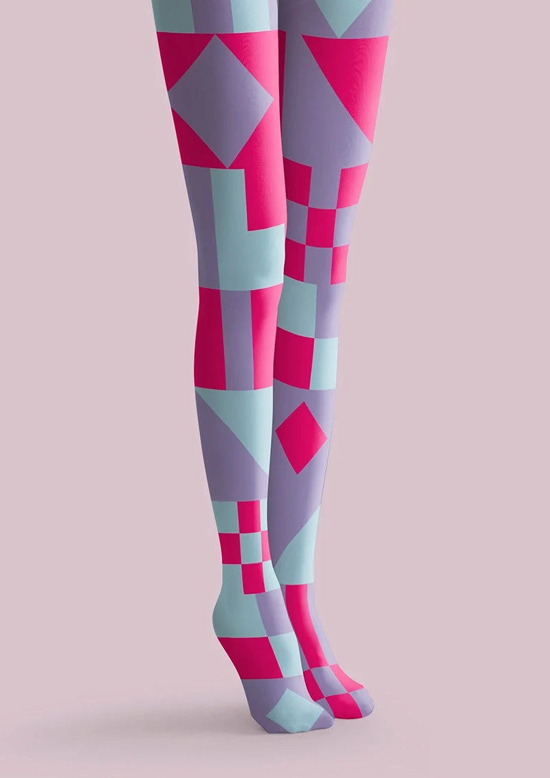 Women Violet Whisper Pastel Graphic Print Tights Pantyhose