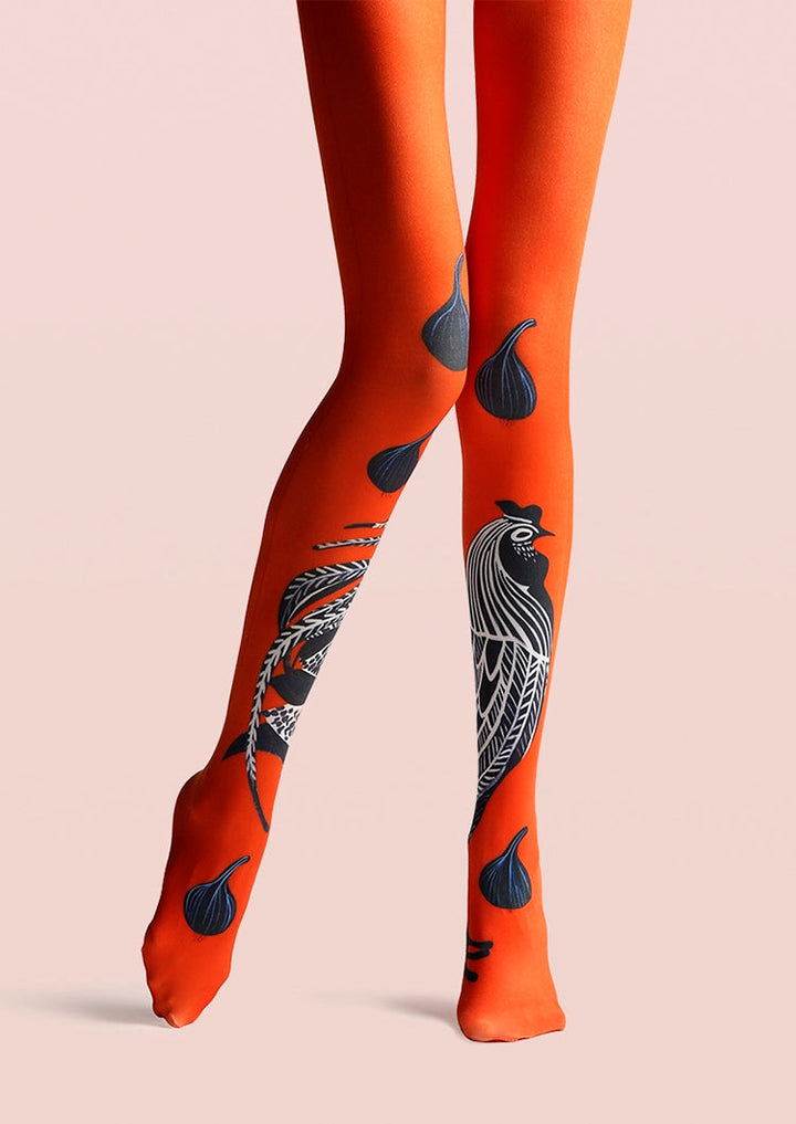 Women Pop Art Retro Throwback Graphic Print Tights Pantyhose