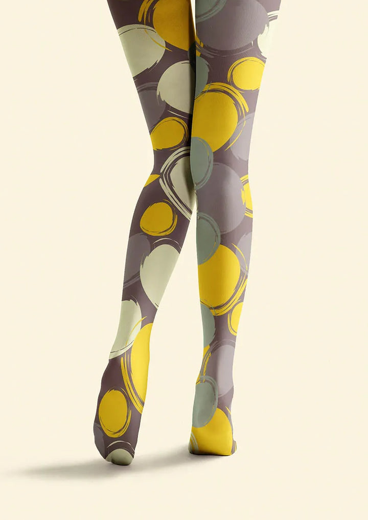 Women Retro Circles Graphic Print Tights and Hosiery Pantyhose