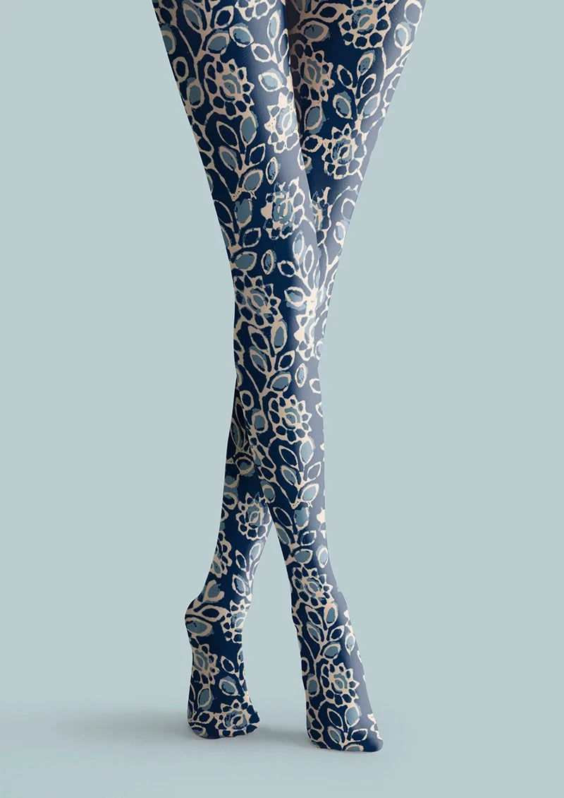 Women Porcelain Florals Printed Tights and Hosiery Pantyhose