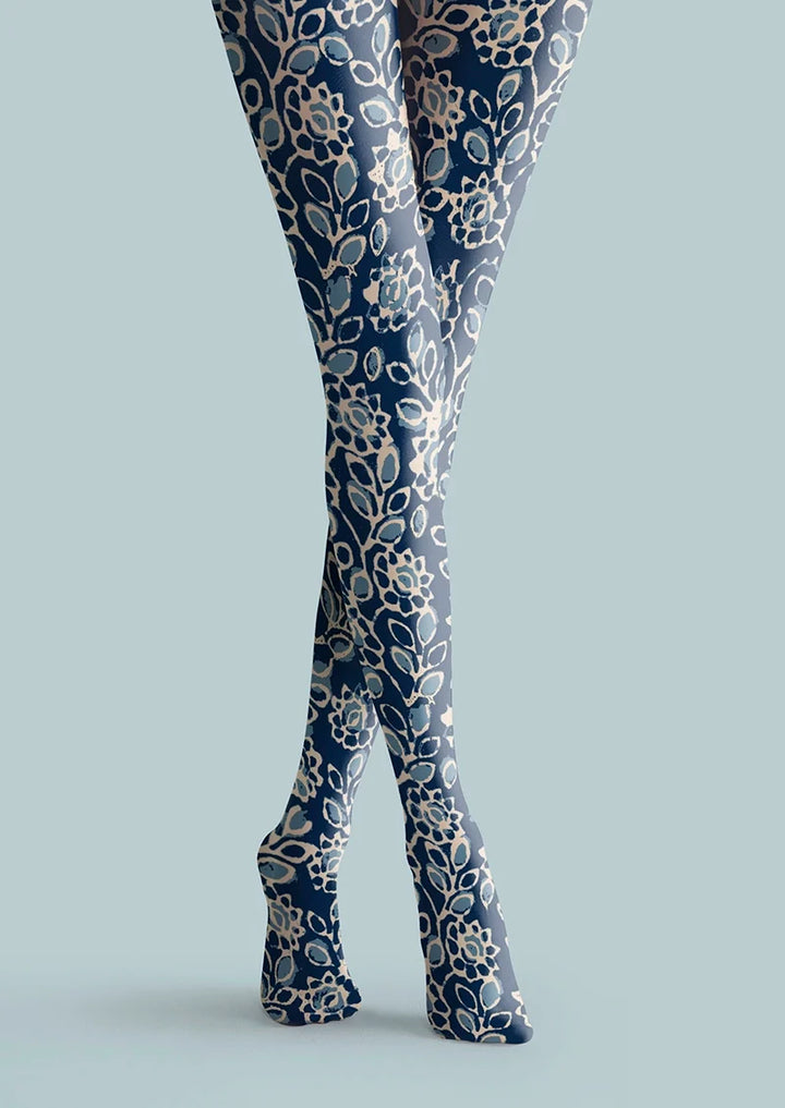 Women Porcelain Florals Printed Tights and Hosiery Pantyhose