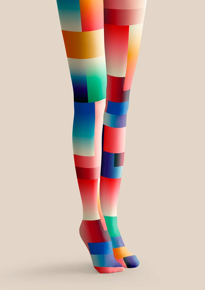 Women Iridescent Reverie Artistic Print Tights Pantyhose