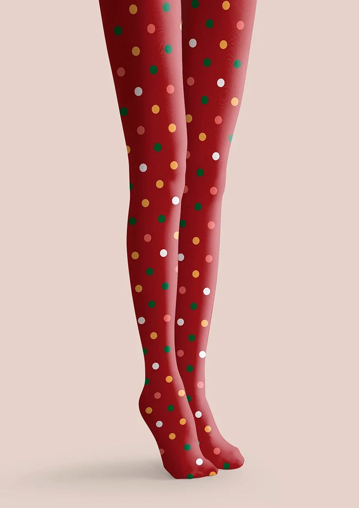 Christmas Red polka dots Tights Hosiery Pantyhose