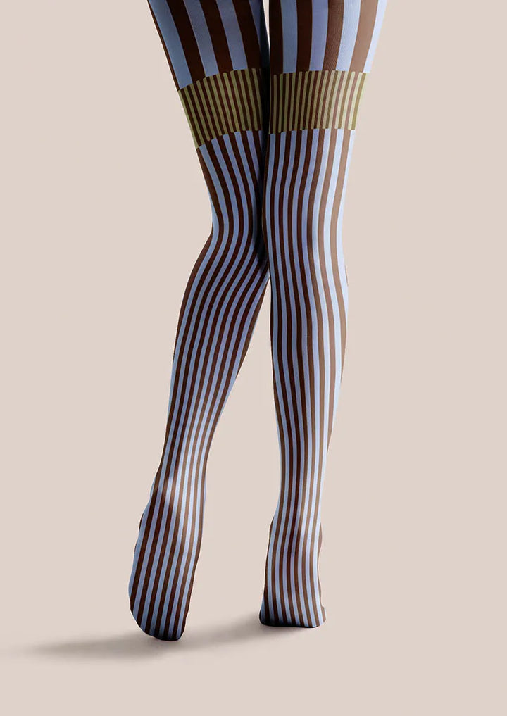 Women Retro Wave Geometric Art Printed Tights Pantyhose