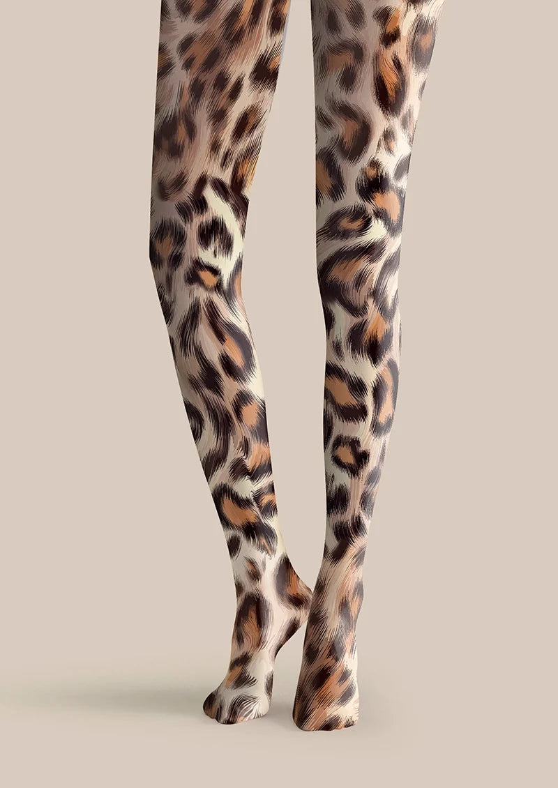 Women Blazing Leopard Animal Print Graphic Tights Pantyhose