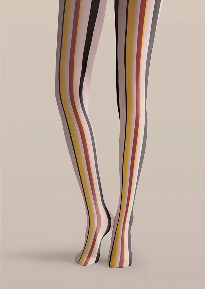 Women Vintage Circus Stripes Printed Tights Hosiery Pantyhose