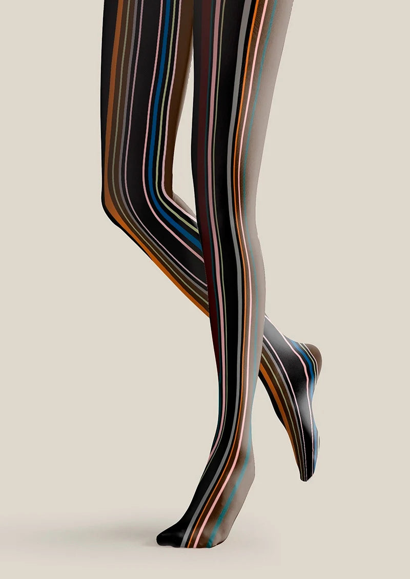 Iridescent Yesterday Striped Tights Hosiery Pantyhose