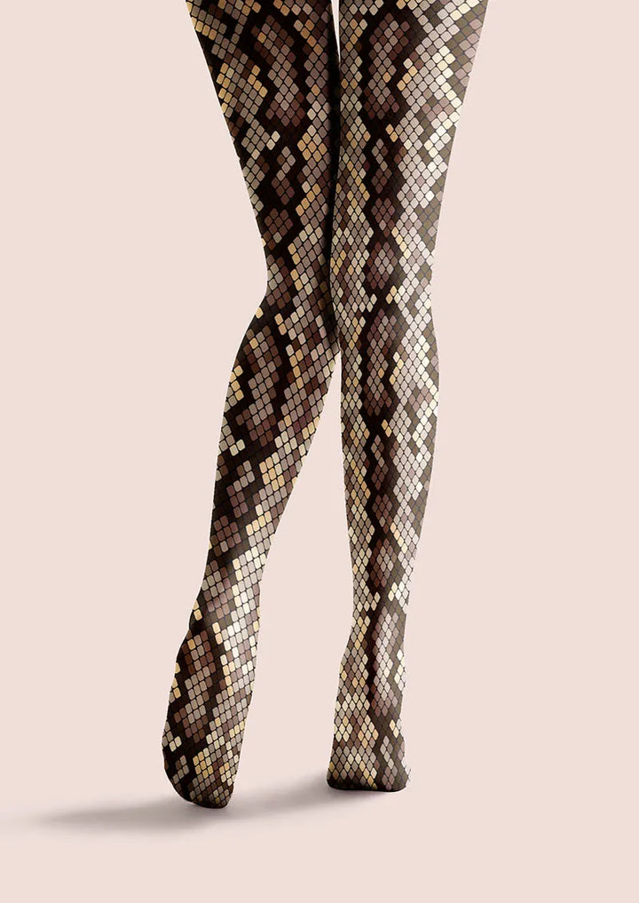 Women Venom Kiss Snake Animal Patterned Tights Pantyhose