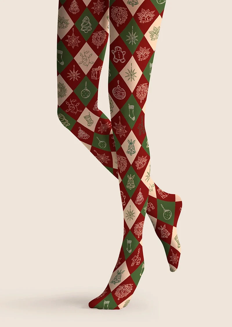 Christmas stripes Checked Tights Hosiery Pantyhose