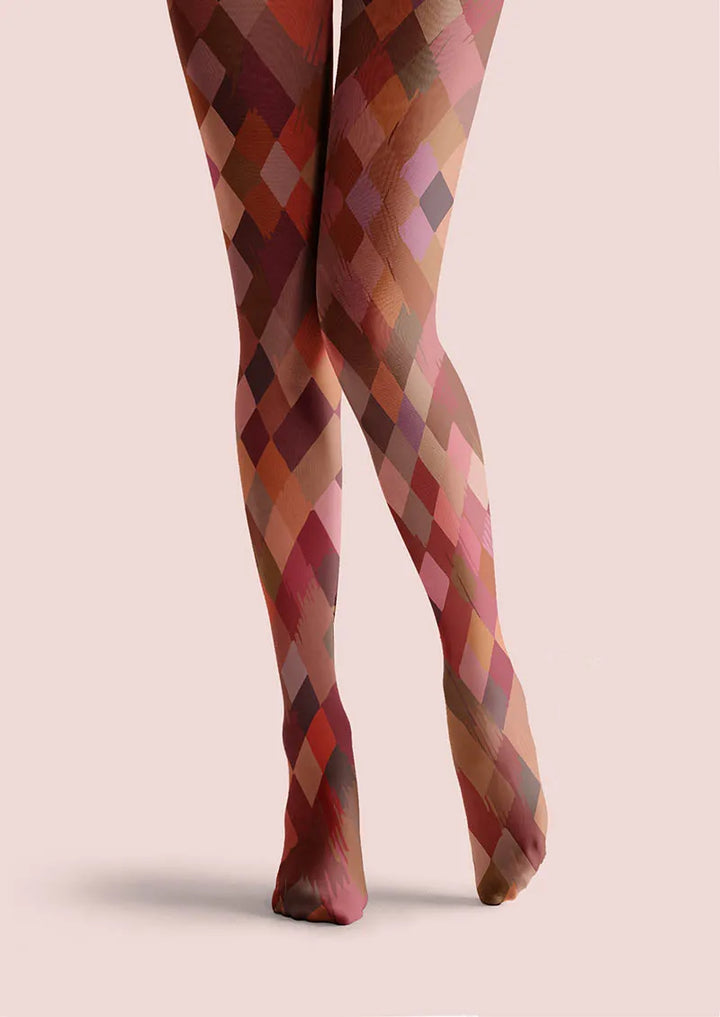 Women Geometric Art Arc Glow Graphic Print Tights Pantyhose