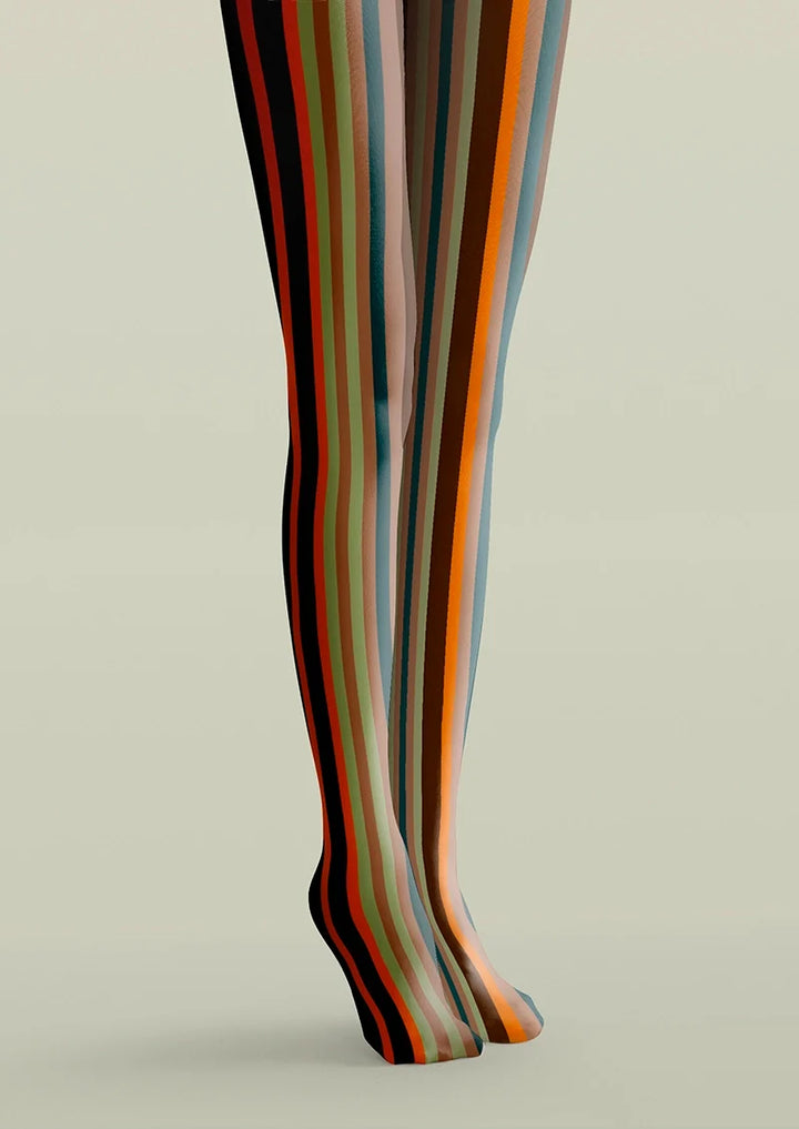 Women Rock Of Rhythm Striped Print Tights Hosiery Pantyhose